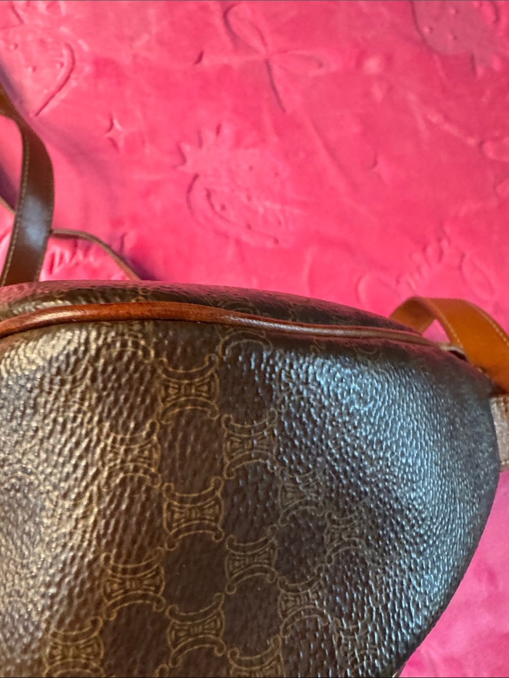 CELINE Vintage Macadam Triomphe Structured Crossbody Bag M14 Made In Italy - Picture 8 of 15